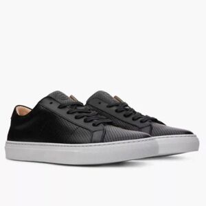Greats Brooklyn Royale Black Leather Perforated Lace Up Sneaker | 7.5